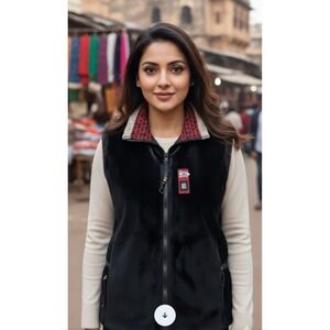 RARE Vintage K.d Spring Alligator Trim Vest Size X-Large Black